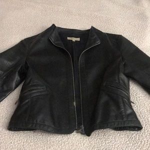 Black leather Emporio Armani sleek jacket